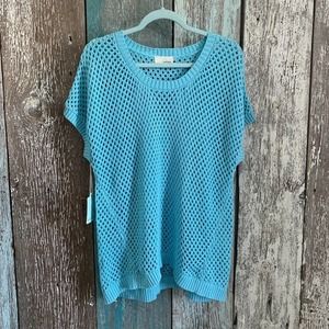 Dept 222 Short-Sleeve Sweater Blue 1X